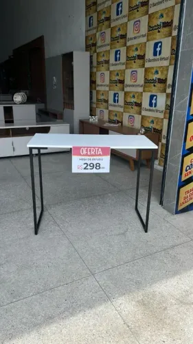Mesinha Para Estudo Pés De Ferro Branco - Para Pronta Entrega 