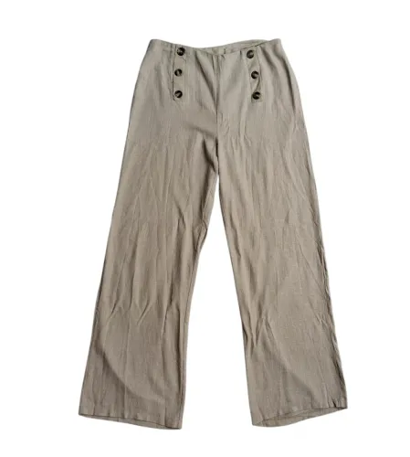Calça de linho bege Wallis