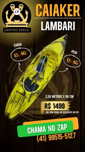 Caiaque Lambari - Ideal para Pesca Esportiva
