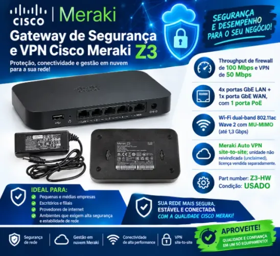 Cisco Meraki Z3 Gateway de segurança.