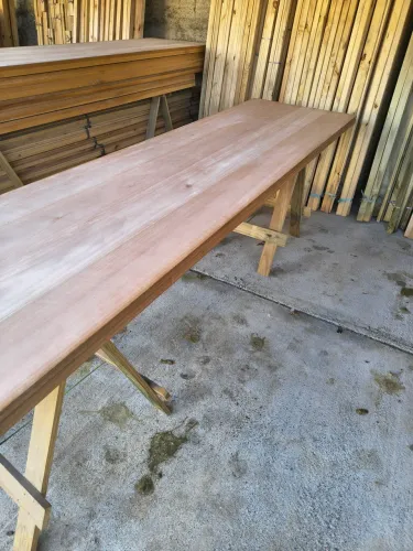 Mesa de madeira Eucalipto Rosa 12x Sem Juros