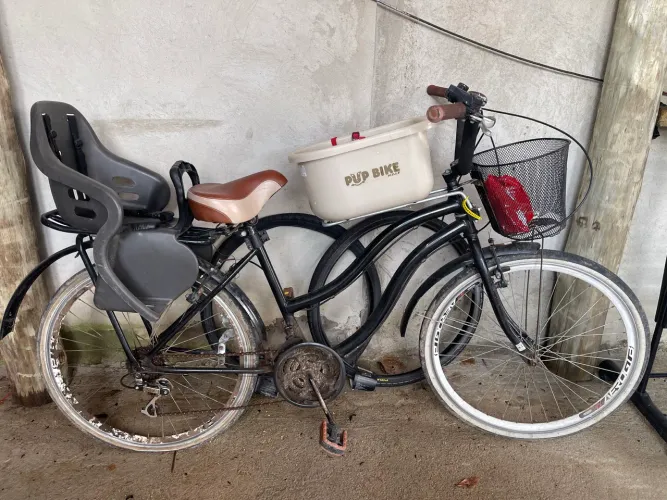 Bicicleta Maria Clara com suporte de Criança e Cachorro