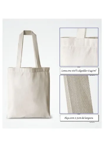 Ecobag 100% algodão cru 30x40