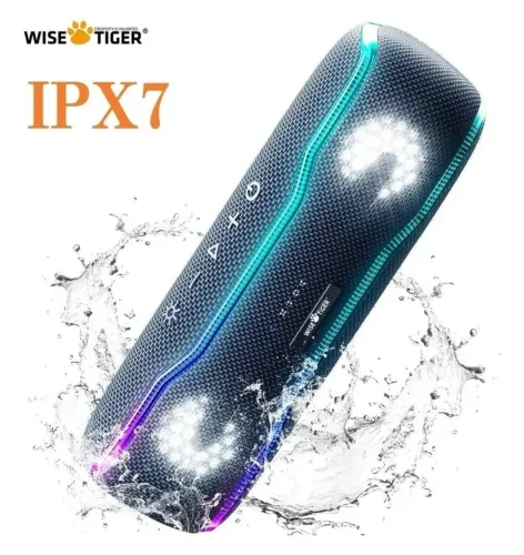 Caixa de som Bluetooth wiser Tiger F10 25W IPX7 estéreo hi- fi cor preto.