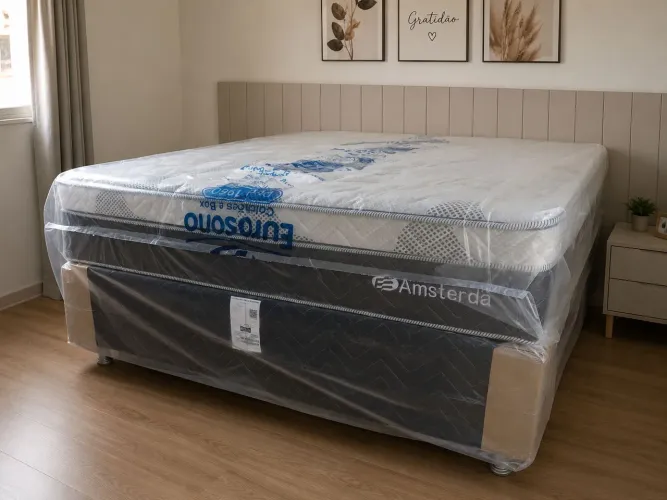 Cama casal molas ensacada Amisterdan da Eurosono 