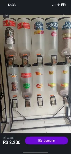 Dispenser porta ração Petshop