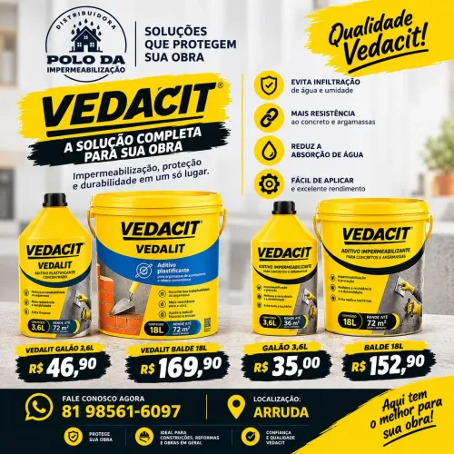 Vedacit aditovo impermeabilizante e plastificante