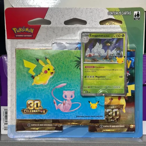 Blister Triplo Sticker Celebração de 30 Anos (Exeggutor) Pokémon TCG PT-BR