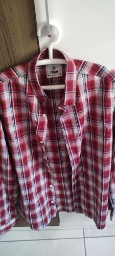 Camisa Fórum Original - Tamanho 3 Xadrez Tradicional - vermelho, marinho e branco