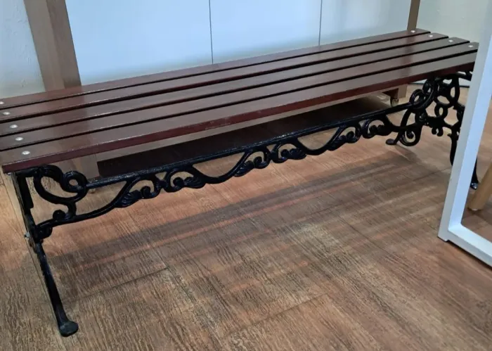 Banco De Jardim Madeira E Ferro Fundido