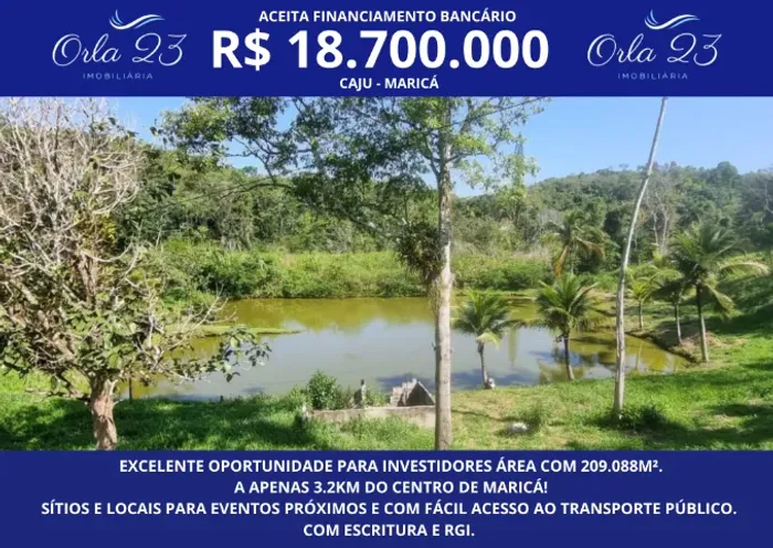 CAJU, ORLA 23 IMOBILIÁRIA VENDE! OPORTUNIDADE P/ INVESTIDORES ÁREA COM 209.088M²