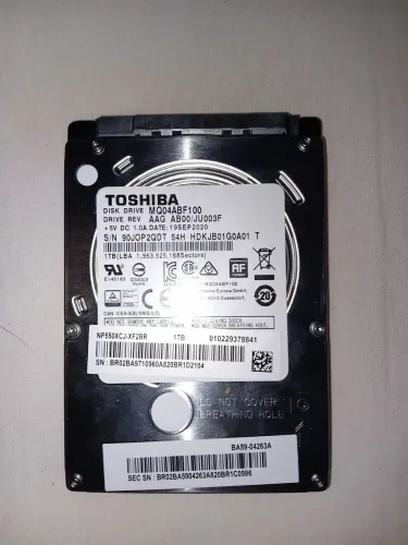 HD 1TB Notebook, Marca Toshiba, pouco usado.