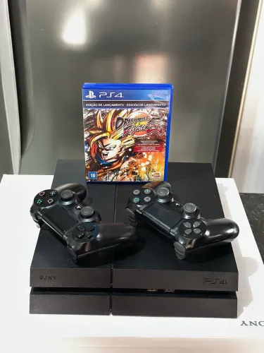 ? PS4 FAT 500GB + 2 CONTROLES + JOGO + CAIXA