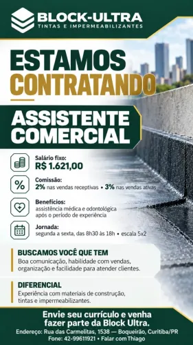 Vaga Assistente Comercial