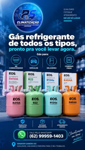 Gas para ar condicionado, atacado e varejo