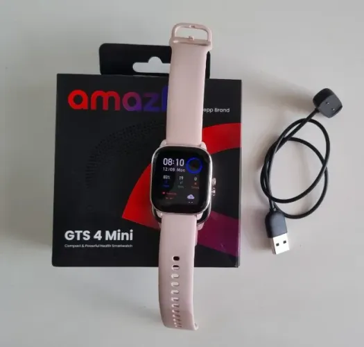 Smartwatch Amazfit GTS 4 Mini - Rosa | Seminovo Impecável + Caixa Original