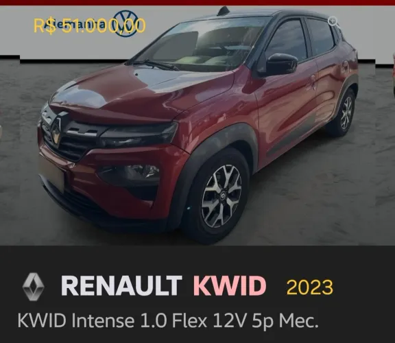 Renault Kwid Intense 1.0 Flex 12V 5P Mec. 2023