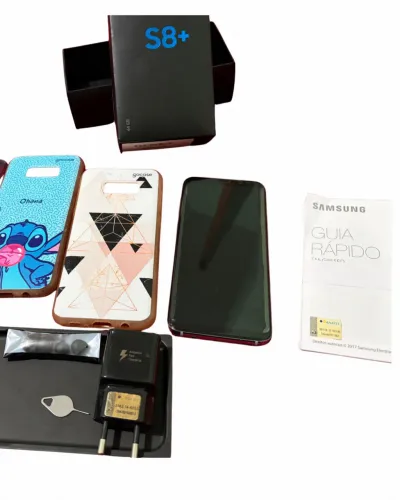 Samsung Galaxy S8+ + Caixa + 3 Capinhas + Fonte | Com Defeitos