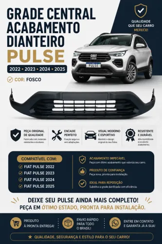 Grade Central/Acabamento Dianteiro Fiat Pulse (2022 a 2025)