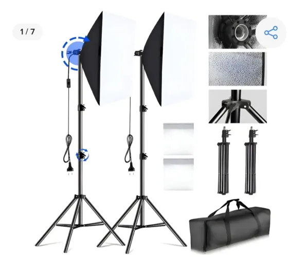 Kit Foto E Vídeo 2 Softbox Duplo Iluminação Tripé 2m