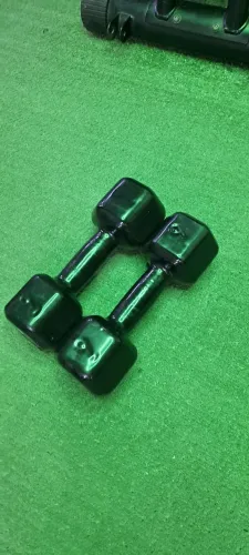 Par halter 9kg+9kg sextavado emborrachado