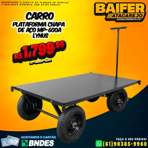 Carro Plataforma Chapa de Aço MP-600A Lynus