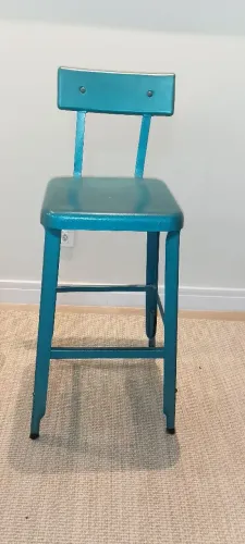 4 Bancos alto em aço estilo industrial década 70 restaurado da marca securit 