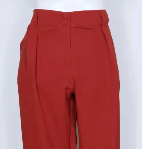 Calça social alfaiataria feminina cigarrete vermelho plus size - Veste 56- Ref. 5649