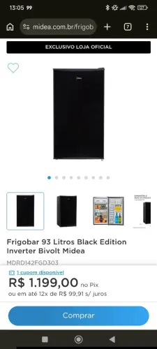 Frigobar Midea MRC10B1 93 Litros A++ Excelente Estado