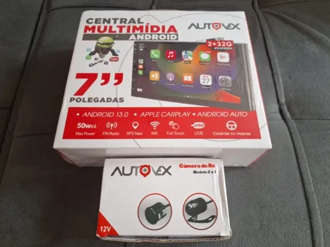 Multimidia com CarPlay Android Auto e Câmera de Ré