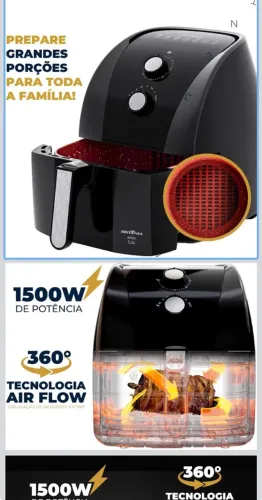 Airfryer Britânia 5,5L lacrada + nota fiscal e garantia 1 ano