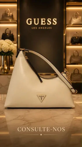 Bolsa Guess meia lua bege