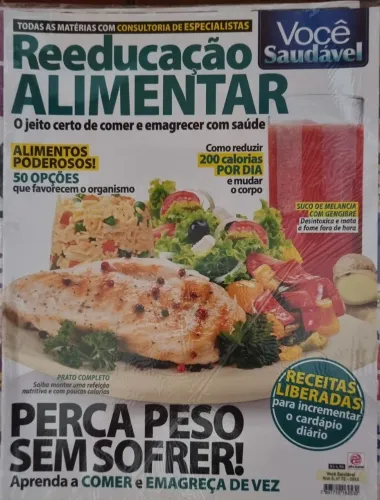(REVISTAS) SOBRE REEDUCAÇÃO ALIMENTAR (DIETAS) COM RECEITAS - 10 UNIDADES = $5,00.