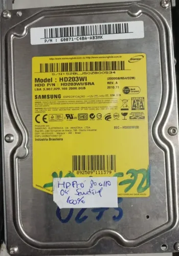 HD PC 2TB Sata usado "saudável" sem sistema operacional R$229 cada loja física Boqueirão