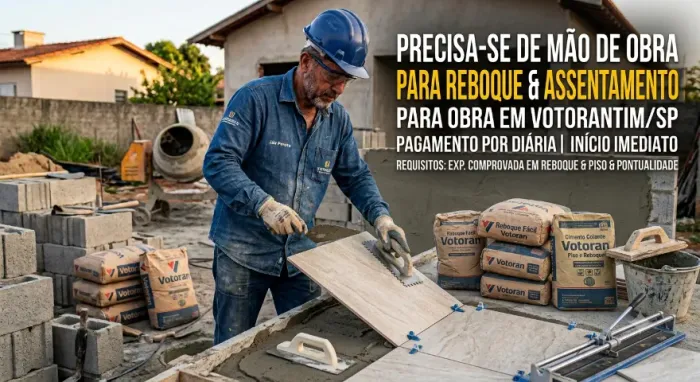 Preciso de pedreiro por diária 