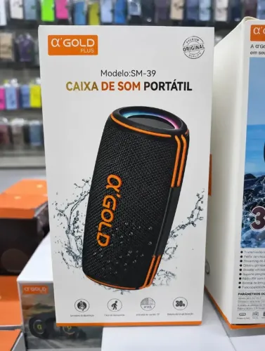Caixa De Som Portátil A'gold Sm-39 Bluetooth Led Rgb Potente 30W