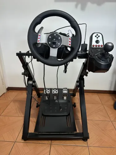 Logitech G27 na Caixa + Cockpit Dobrável + Adaptador para G27 no PS4