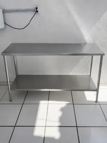 MESA INOX INDUSTRIAL REFORÇADA | BANCADA INOX | COZINHA INDUSTRIAL