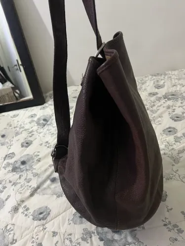 Bolsa de couro legítimo marrom