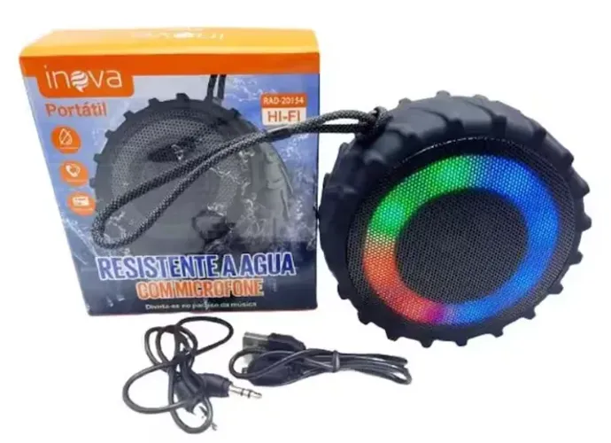 Caixa de Som Bluetooth Portátil Inova com Som Potente e Rádio