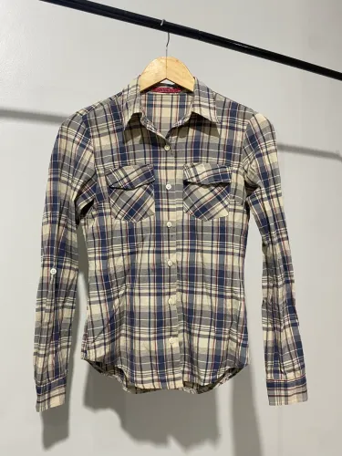 camisa xadrez feminina clock house 36