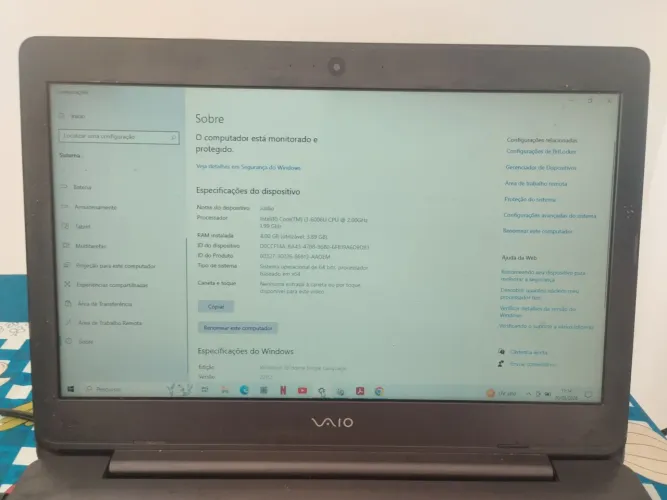 Vendo notebook vaio 