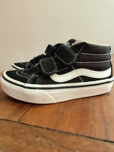 Tênis Vans Infantil Usado nº 27 Com Velcro Cano Médio Sk8-mid Reissue