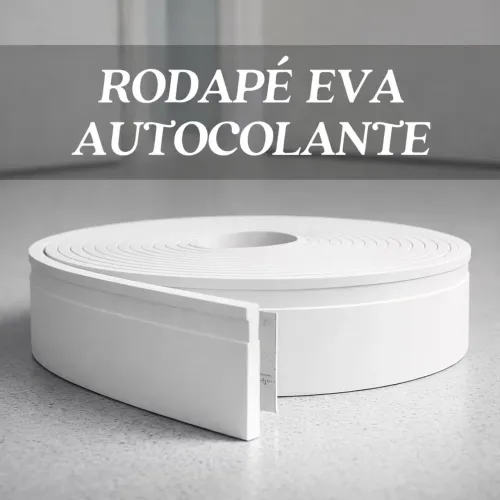 Rodapé Moldura Autocolante Flexível 7cm 10 mts branco