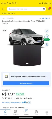 Tampão de estepe do Hyundai creta