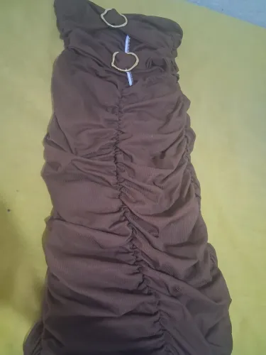 VESTIDO PODEROSO MARROM-CHOCOLATE TAMANHO M<br>Tam M | Longo | Tomara que Caia | Ótimo Estado