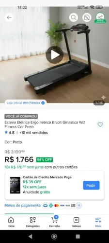 Esteira elétrica ergométrica