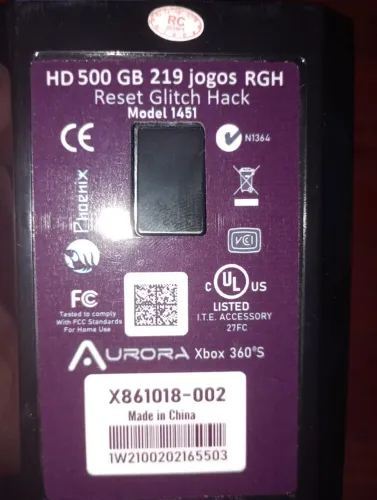 HD 500GB 219 jogos RGH Xbox