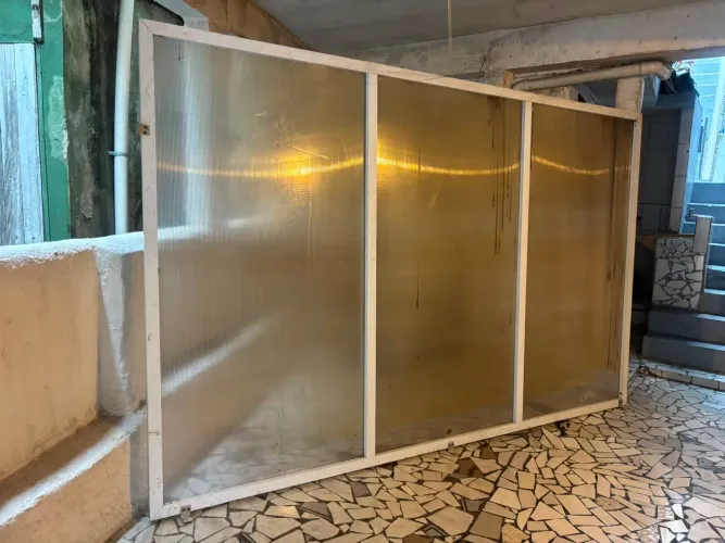Toldo de alumínio com folhas de acrílico 3mt20 por 2