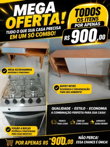 Fogão 4 bocas , buffet e mesa escrivaninha 